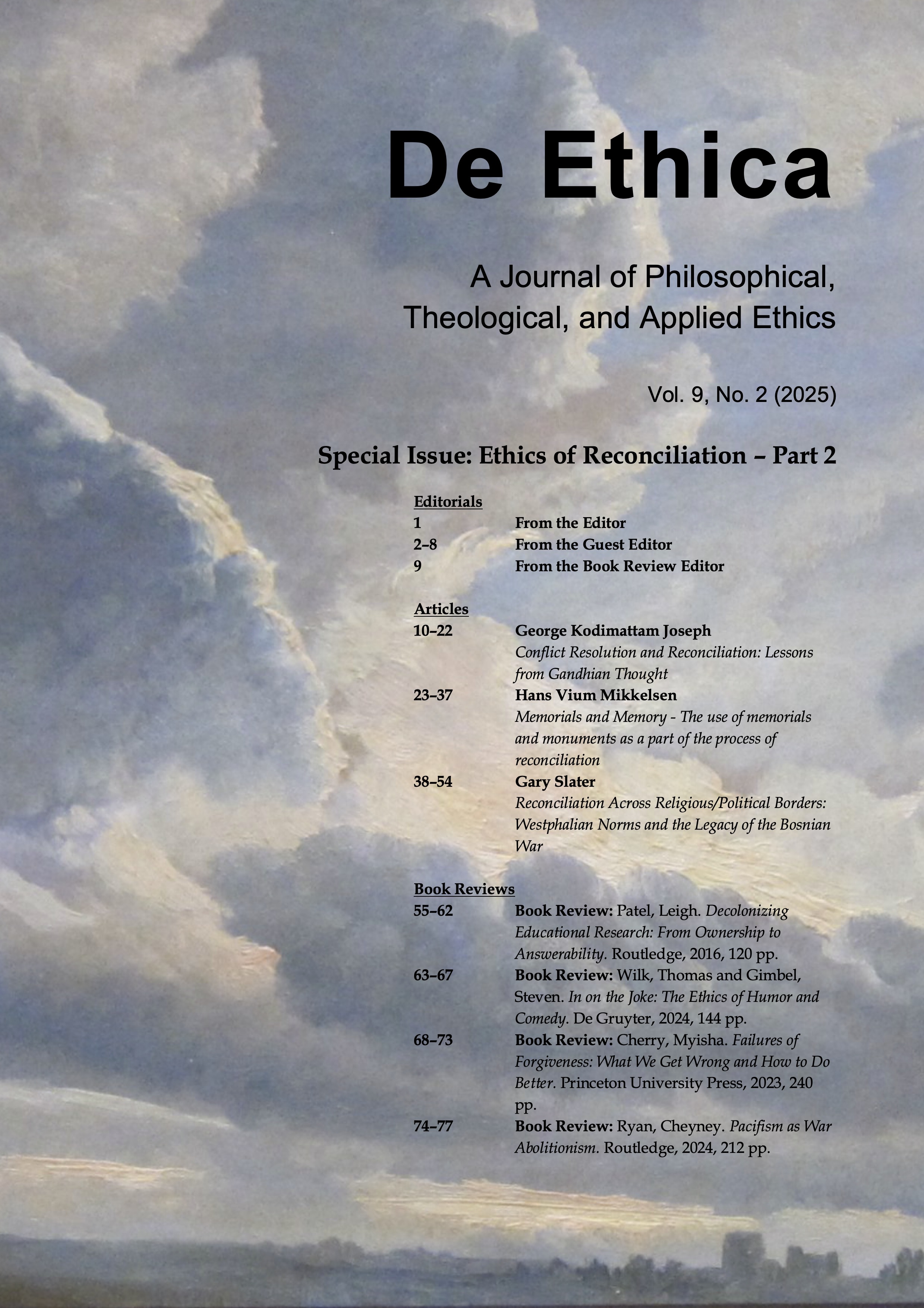 					View Vol. 9 No. 2 (2025): Special Issue: Ethics of Reconciliation - Part 2
				